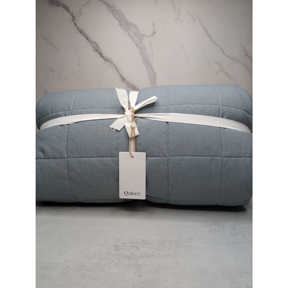 Quince Other - NWT Quince Linen Box Quilt Twin Dusty Blue
